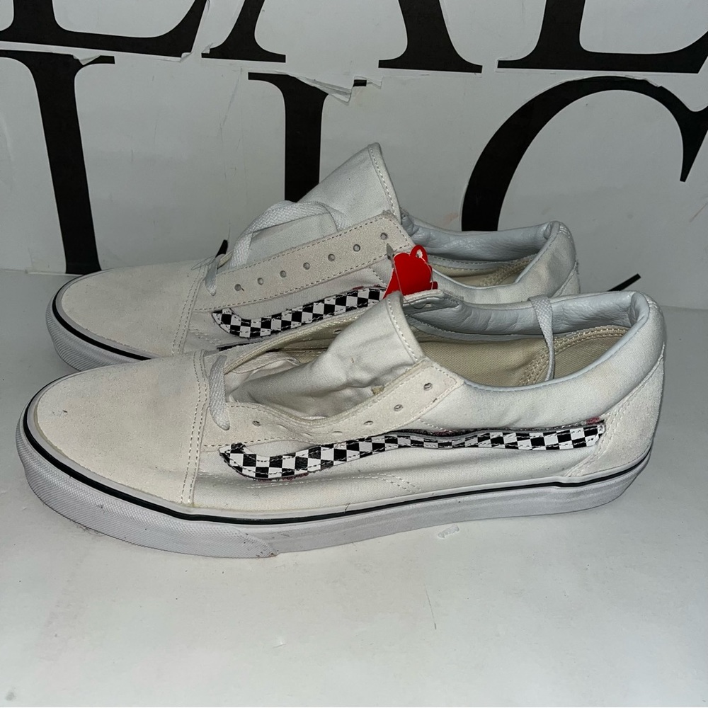 Vans low sneaker white check board size 13